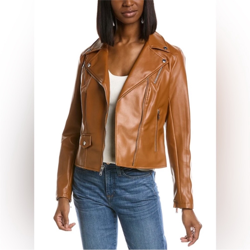 Sam Edelman Tan Leather Moto Jacket